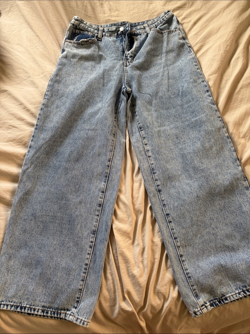 SHEIN Light Blue Relaxed Wide Leg Women's Jeans